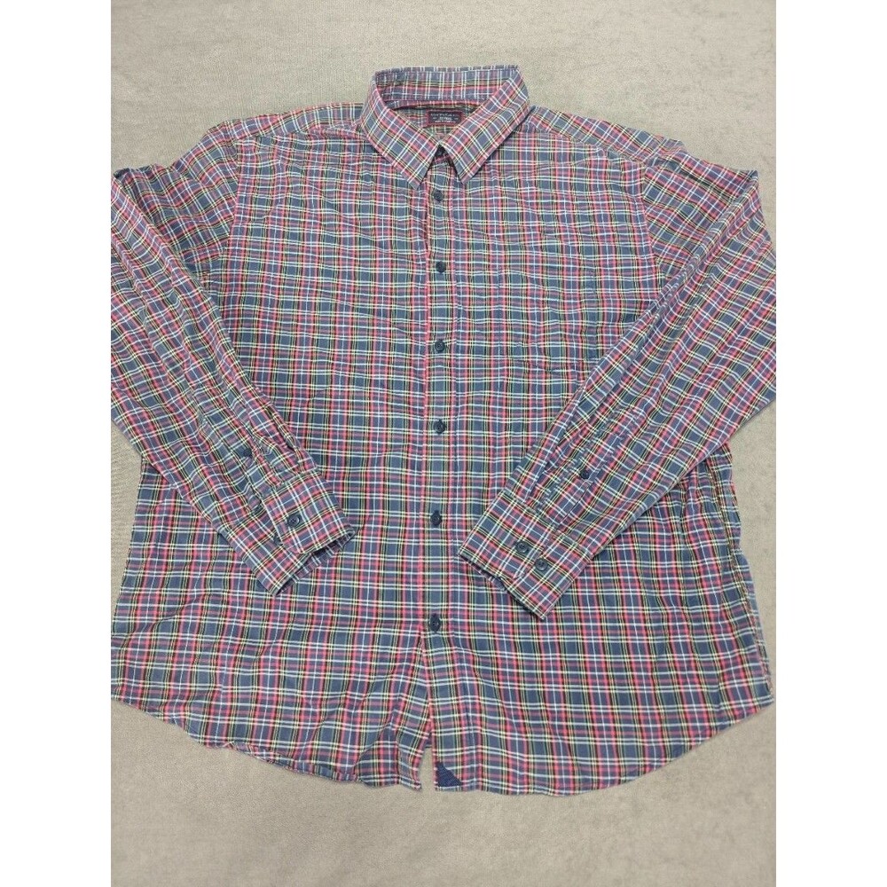 UNTUCKit Men’s XL Plaid Button Down Shirt 100% Cotton Long Sleeve Multicolor